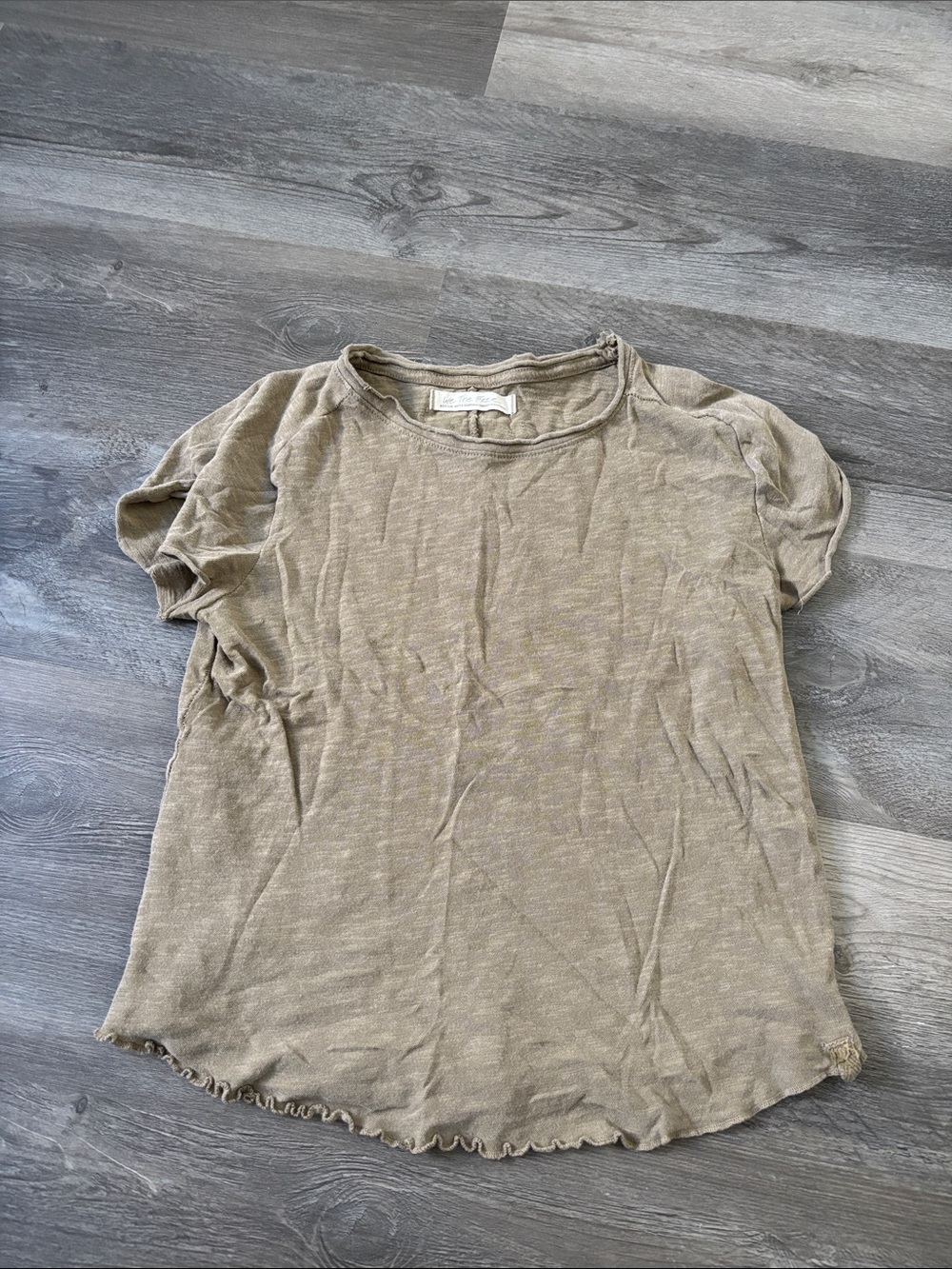 We The Free Washed Taupe Short Sleeve Tee